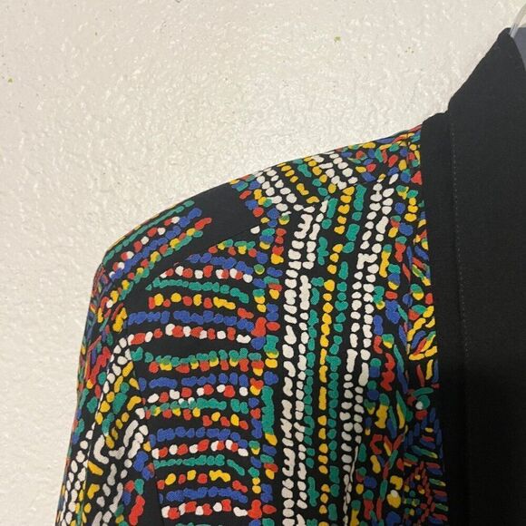 Womens Vintage Maygene Multi Color Global Print Blazer Sz Large - Picture 4 of 8